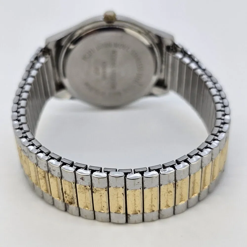 37MM Men's Watch White Dial‎ Two Tone Expandable Band 7